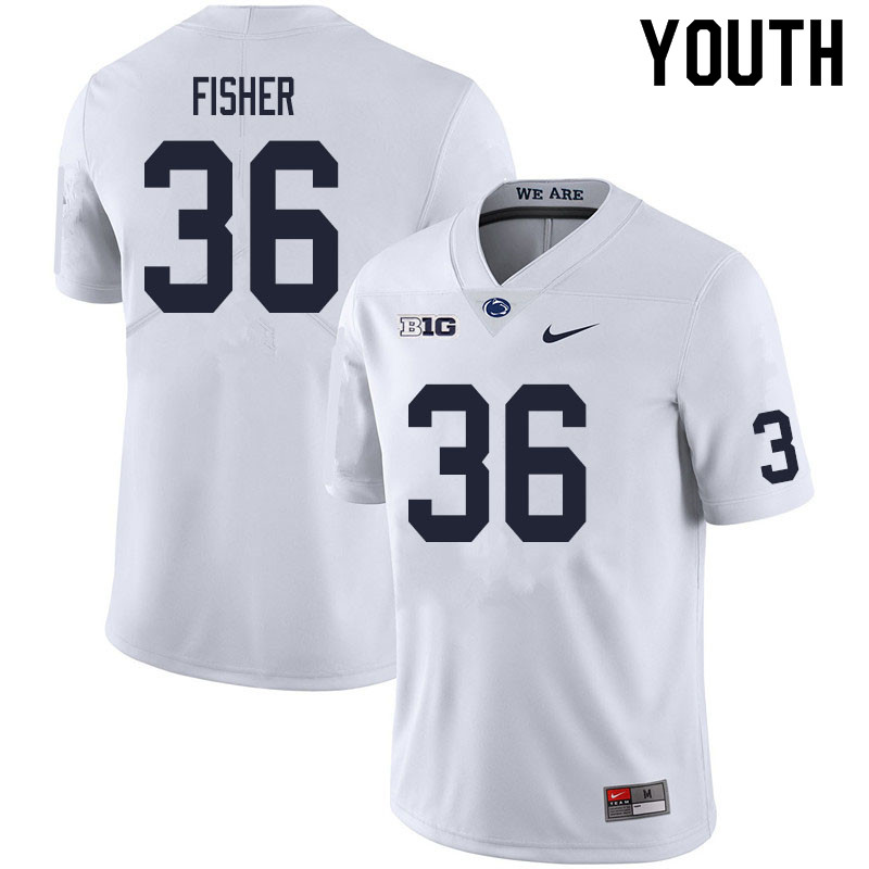 Youth #36 Zuriah Fisher Penn State Nittany Lions College Football Jerseys Sale-White - Click Image to Close